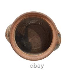 Vintage Dalton Studio Pottery Tureen 6 Soup Mugs Brown Speckled with Blue Accent