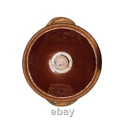 Vintage Dalton Studio Pottery Tureen 6 Soup Mugs Brown Speckled with Blue Accent