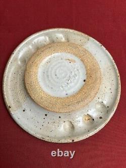 Vintage Danish Modern Mid Century Artist Signed Studio Pottery Stoneware Dish