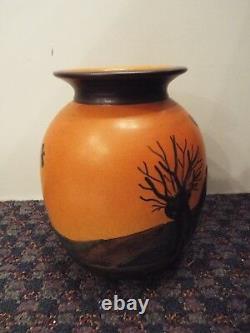 Vintage Danmark Denmark Danish Ipsen Art Studio Pottery Vase With Birds Nr