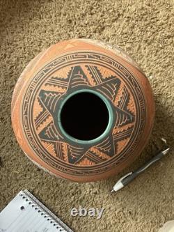 Vintage David Miller Studio Carved Southwestern Vase Hand Signed Geometric Seed