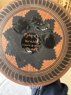 Vintage David Miller Studio Carved Southwestern Vase Hand Signed Geometric Seed
