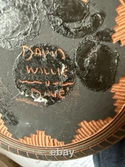 Vintage David Miller Studio Carved Southwestern Vase Hand Signed Geometric Seed