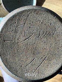 Vintage Davis 1979 studio pottery casserole mid century modern lidded bowl art