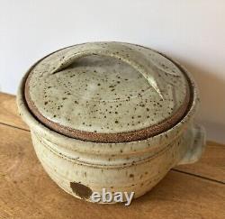 Vintage Davis 1979 studio pottery casserole mid century modern lidded bowl art