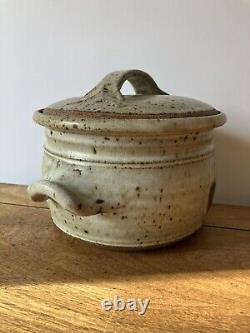 Vintage Davis 1979 studio pottery casserole mid century modern lidded bowl art