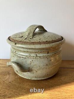 Vintage Davis 1979 studio pottery casserole mid century modern lidded bowl art