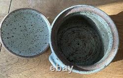 Vintage Davis 1979 studio pottery casserole mid century modern lidded bowl art