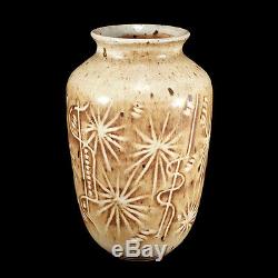 Vintage Decorated John Novy California Studio Art Pottery Vase Midcentury Modern