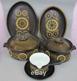 Vintage Denby studio pottery Arabasque Dinner Service / Set. Plates cups bowls