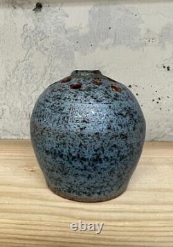 Vintage Denis Vibert Studio Art Pottery Vase Flower Frog