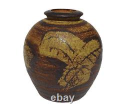 Vintage Denis Vibert Studio Art Pottery Vase Listed Maine Potter Pine Tree Kiln