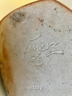 Vintage Dennis Meiners Portland Oregon Large Studio Pottery Vase Horse & Bird