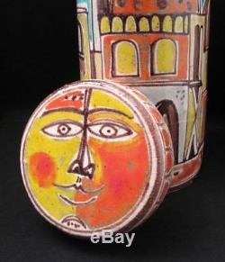 Vintage Desimone Italian Studio Pottery Lidded Jar Canister Hand Painted Signed