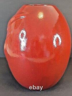 Vintage Destinos, S. A. Portuguese Ceramic Pottery Burgundy Red Designer Vase 10