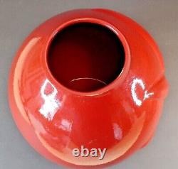Vintage Destinos, S. A. Portuguese Ceramic Pottery Burgundy Red Designer Vase 10