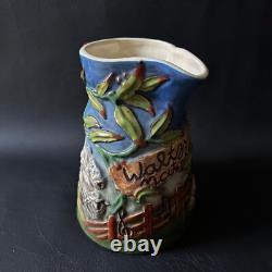 Vintage Diana Studio Pottery Australia Waltzing Matilda Musical Pottery Jug