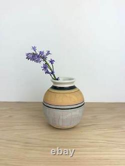 Vintage Don Hoskisson hand carved studio pottery vase