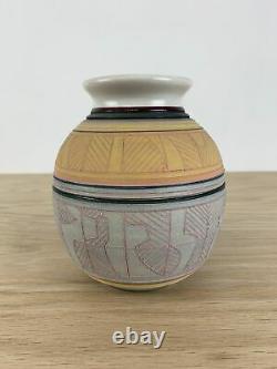 Vintage Don Hoskisson hand carved studio pottery vase