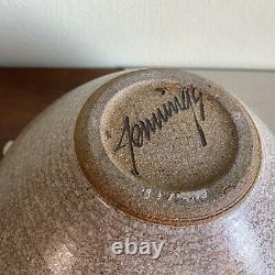 Vintage Don Jennings Studio Pottery 10 X 5, Incised Interior, Stoneware