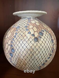 Vintage Don McWhorter Studio Pottery Stoneware Bud Vase Snakeskin