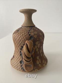 Vintage Don McWhorter Studio Pottery Stoneware Bud Vase With Handle Snakeskin