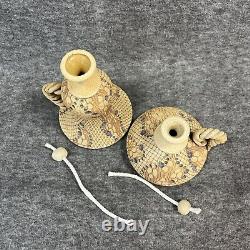 Vintage Don McWhorter Studio Pottery Stoneware Oil Lamp With Twisted Handle