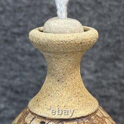 Vintage Don McWhorter Studio Pottery Stoneware Oil Lamp With Twisted Handle