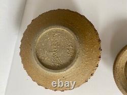 Vintage Don McWhorter Studio Pottery Stoneware Vase Urn 1995 Jar Cover Exc