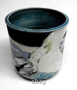 Vintage Dorothy Staller Vase Raku Studio Pottery Landscape Cottagecore Decor