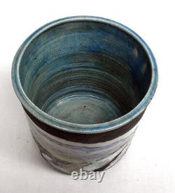Vintage Dorothy Staller Vase Raku Studio Pottery Landscape Cottagecore Decor