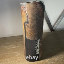 Vintage Doug DeLind Raku Modernist Studio Art Pottery Vase Vessel Art Sculpture