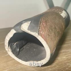 Vintage Doug DeLind Raku Modernist Studio Art Pottery Vase Vessel Art Sculpture