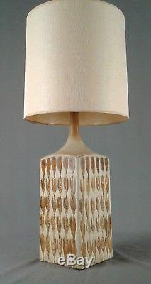 Vintage Drip Glaze Ceramic Lamp MID Century Danish Modern Studio Pottery Light
