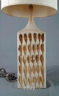 Vintage Drip Glaze Ceramic Lamp MID Century Danish Modern Studio Pottery Light