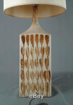 Vintage Drip Glaze Ceramic Lamp MID Century Danish Modern Studio Pottery Light