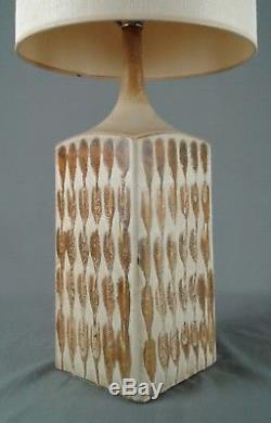 Vintage Drip Glaze Ceramic Lamp MID Century Danish Modern Studio Pottery Light