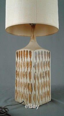 Vintage Drip Glaze Ceramic Lamp MID Century Danish Modern Studio Pottery Light