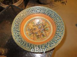Vintage Drip Glaze Signed Studio Pottery Bowl Mid Century Modern