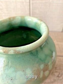 Vintage Drip Glaze Studio Pottery Art Deco Vase Signed WP Dayton'34