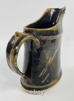 Vintage E. KRIEGER Studio Signed Pottery Lot Pitcher, Cup & Lidded Jar