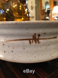 Vintage Early 1990s Warren Mackenzie Shino Glaze Drop Rim Bowl Studio Pottery