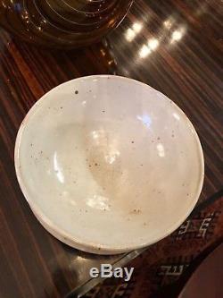 Vintage Early 1990s Warren Mackenzie Shino Glaze Drop Rim Bowl Studio Pottery