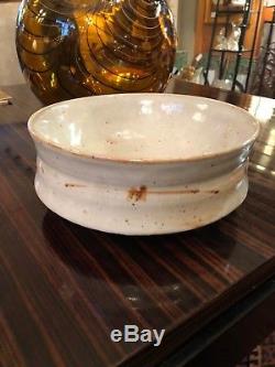 Vintage Early 1990s Warren Mackenzie Shino Glaze Drop Rim Bowl Studio Pottery