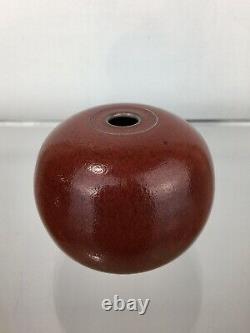 Vintage Edouard Chapallaz DUILLIER Studio Art Pottery Vase Stoneware Signed Red