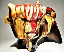 Vintage Eric Leaper Newlyn Cornwall British Studio Art Pottery Large Bull