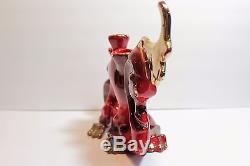 Vintage FRANK ENGLE Studio Ceramic Red DRAGON Candleholder Mid Century Moderne