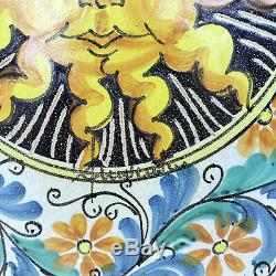 Vintage FRATANTONI for VIETRI Sun Burst Studio Art Ceramic Wall Plaque Tile Lg