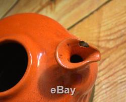 Vintage Fat Lava Danish Studio Pottery Orange Tea Pot 8 Mugs & Plates Denmark KK