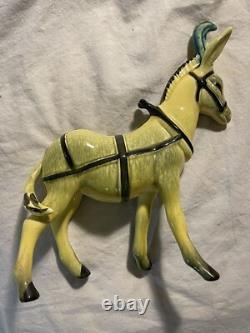 Vintage Frank Engle Studio Pottery Porcelain PAIR Donkey & Cart